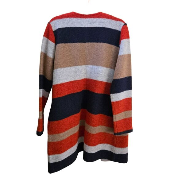 Max Studio Wool Blend Autumnal Striped All Season Open Front Jacket Size M - Picture 2 of 5